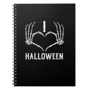 Cuaderno Esqueleto de Halloween Manos Corazón Corta Mujeres