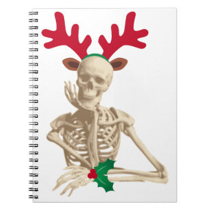 Cuaderno esqueleto de reno de los navidades