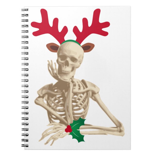 Cuaderno esqueleto de reno de los navidades (Frente)