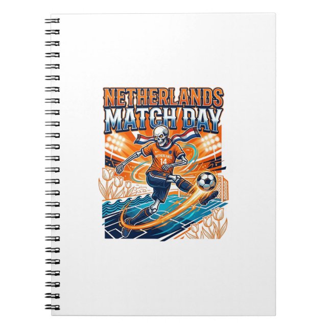 Cuaderno Esqueleto de striker de Países Bajos día de partid (Frente)