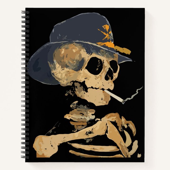 Cuaderno Esqueleto de Vaquero Fumando (Anverso)