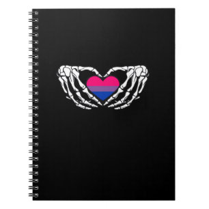 Cuaderno Esqueleto del Orgullo Bisexual Halloween Bi Gótico