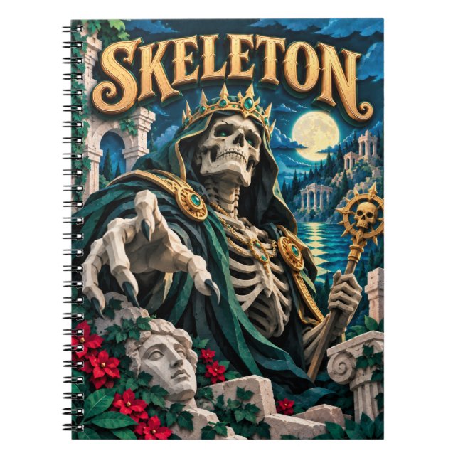 Cuaderno Esqueleto, Monstruo de Recorte de Papel (Frente)