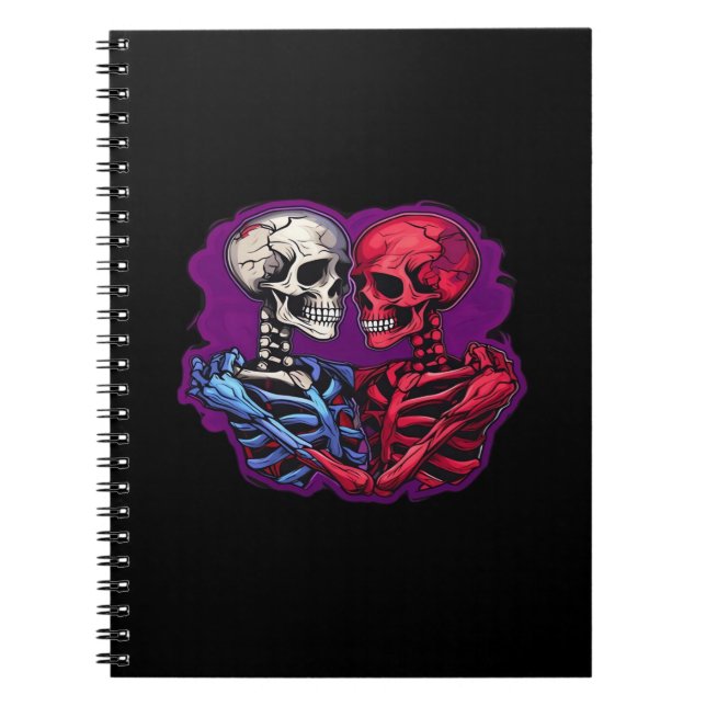 Cuaderno Esqueleto tradicional americano sosteniendo tatuaj (Frente)