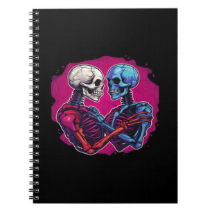 Cuaderno Esqueleto tradicional americano sosteniendo tatuaj