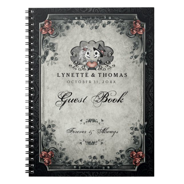 Cuaderno Esqueletos y corazón del libro de visitas de la (Frente)