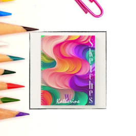 Cuaderno Esquema de ondas de papel multicolor