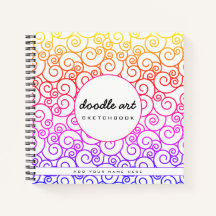 Esquema del patrón de doodle en espiral arcoiris