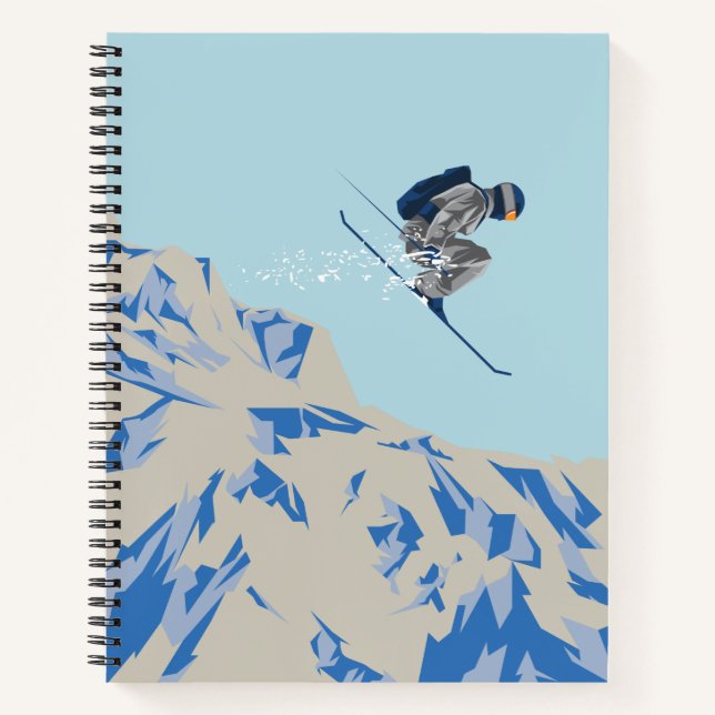 Cuaderno Esquí de descenso, Montañas, deportes extremos (Anverso)