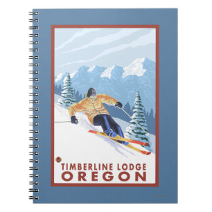 Cuaderno Esquí de nieve cuesta abajo - Timberline Lodge, Or