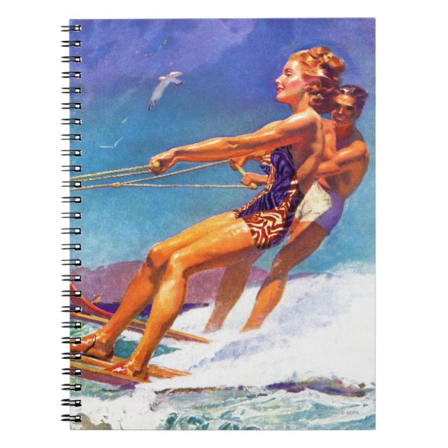 Cuaderno Esquiador de agua por McClelland Barclay (Frente)