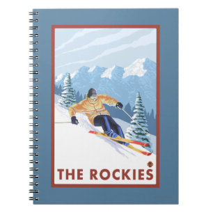 Cuaderno Esquiador de la nieve de Downhhill - los Rockies