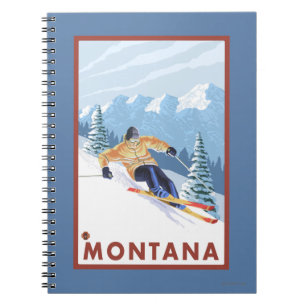 Cuaderno Esquiador de la nieve de Downhhill - Montana