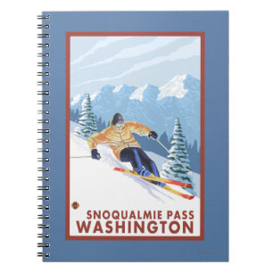 Cuaderno Esquiador de la nieve de Downhhill - paso de