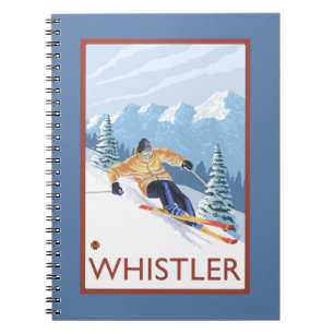 Cuaderno Esquiador de nieve cuesta abajo - Silbador, BC Can