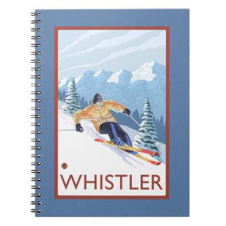 Cuaderno Esquiador de nieve cuesta abajo - Whistler, BC Can