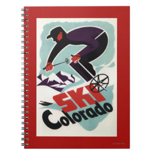 Cuaderno Esquiador negro y púrpura vestido