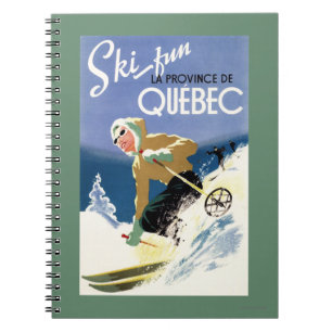 Cuaderno Esquiar femenino - Poster inglés y francés