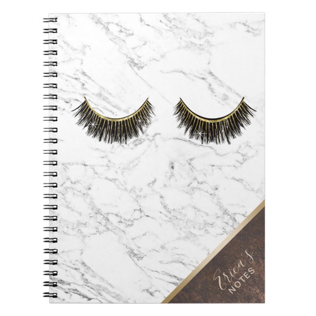 Cuaderno Esquina de cobre de mármol blanca de moda de la (Frente)