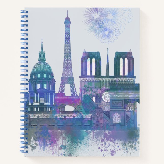 Cuaderno Esquina de París - Azul acuarela (Anverso)