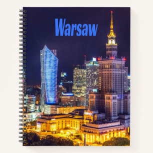 Cuaderno Esquina nocturna de Varsovia Polonia