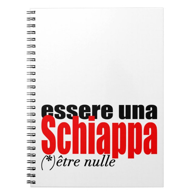 Cuaderno Essere una Schiappa être nulle en français NotaB (Frente)
