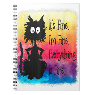 Cuaderno Está Bien Estoy Bien Todo Está Bien Divertido Gato