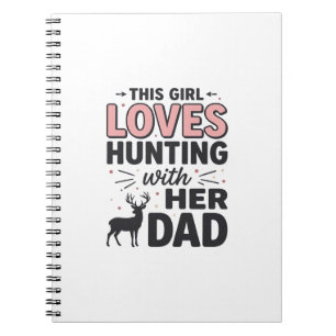 Cuaderno Esta Chica Ama Cazar Con Su Papá Diseño Vintage