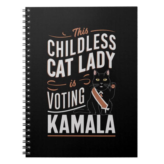 Cuaderno Esta dama de gato sin hijos está votando a Kamala (Frente)