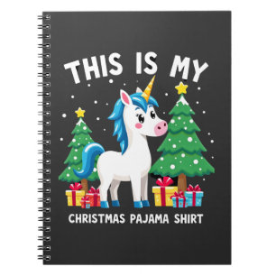 Cuaderno Esta es Mi Camisa de Pijama de Navidad Unicornio P