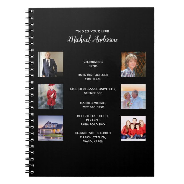 Cuaderno ESTA ES TU VIDA - AGREGAR FOTOS MILESTONES Journal (Frente)