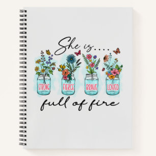 Cuaderno Está llena de fuego - Vibrante potenciación floral