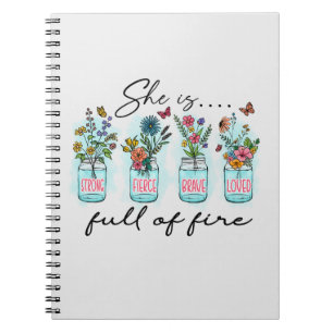 Cuaderno Está llena de fuego - Vibrante potenciación floral