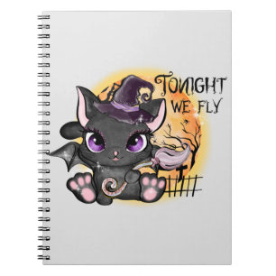 Cuaderno Esta Noche Volamos - Gato negro de bruja