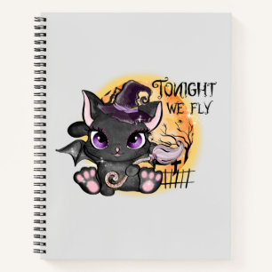 Cuaderno Esta Noche Volamos - Gato negro de bruja
