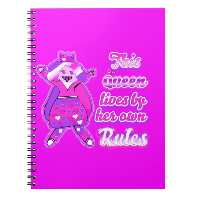 Cuaderno Esta reina nunca sigue las reglas rosas (Frente)