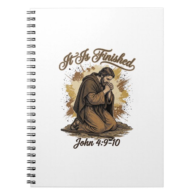 Cuaderno Está Terminado Versículo Bíblico Camiseta Cristian (Frente)