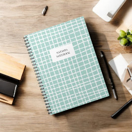 Cuaderno Estacionamiento de patrón de comprobación azul y b