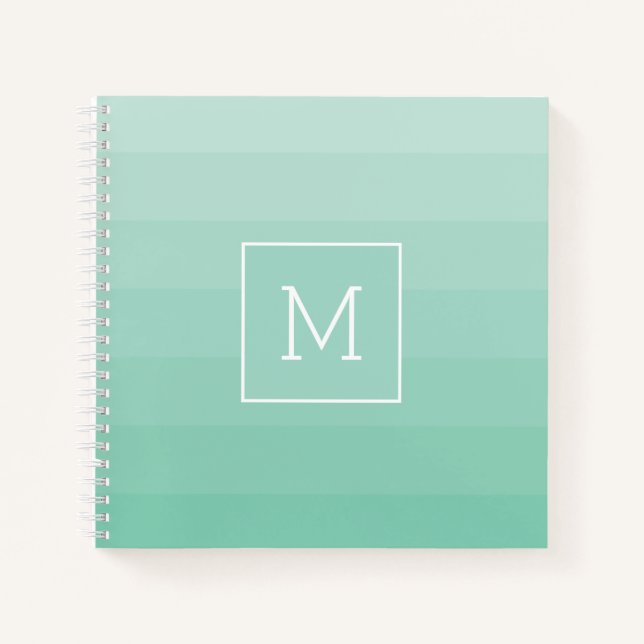 Cuaderno Estaciones horizontales verdes de espuma marina Mo (Anverso)