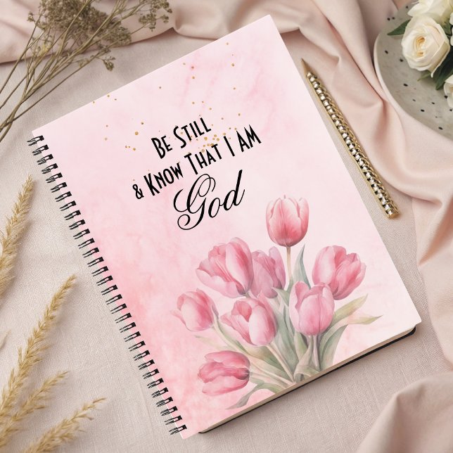 Cuaderno Estad quietos y sabed que yo soy DIOS (Be Still & Know That I Am God.  Beautiful Tulip Design Bible Study Notebook)