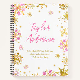 Cuaderno Estadísticas de nacimientos de copos de nieve rosa