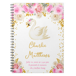 Cuaderno Estadísticas de Nacimientos de Rosas Cisne Rosa y 