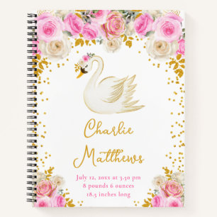 Cuaderno Estadísticas de Nacimientos de Rosas Cisne Rosa y 