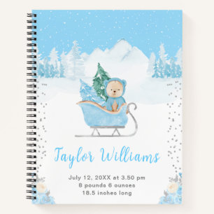 Cuaderno Estadísticas de nacimientos de Winter Bear Blue Sl