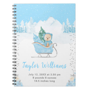 Cuaderno Estadísticas de nacimientos de Winter Bear Blue Sl