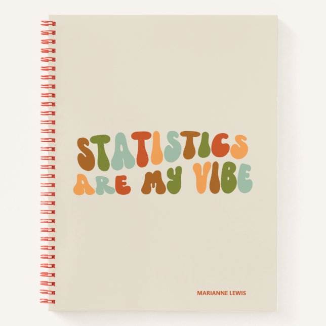 Cuaderno Estadísticas Retro Groovy Son Mi Vibra, Estadístic (Anverso)