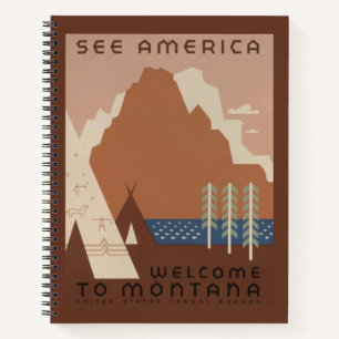 Cuaderno Estado de Montana: Tribus Indígenas, Montañas, Pra