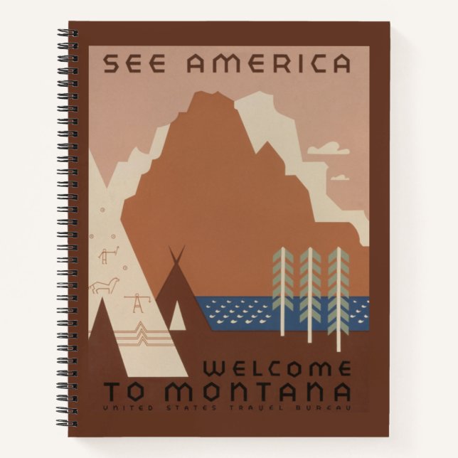 Cuaderno Estado de Montana: Tribus Indígenas, Montañas, Pra (Anverso)