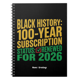 Cuaderno Estado de suscripción renovada a la historia negra