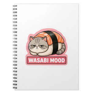 Cuaderno Estado de Wasabi Gato Gruñón Divertido Meme de Sus